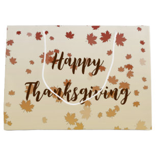 Thanksgiving Maple Leaves Large Gift Bag