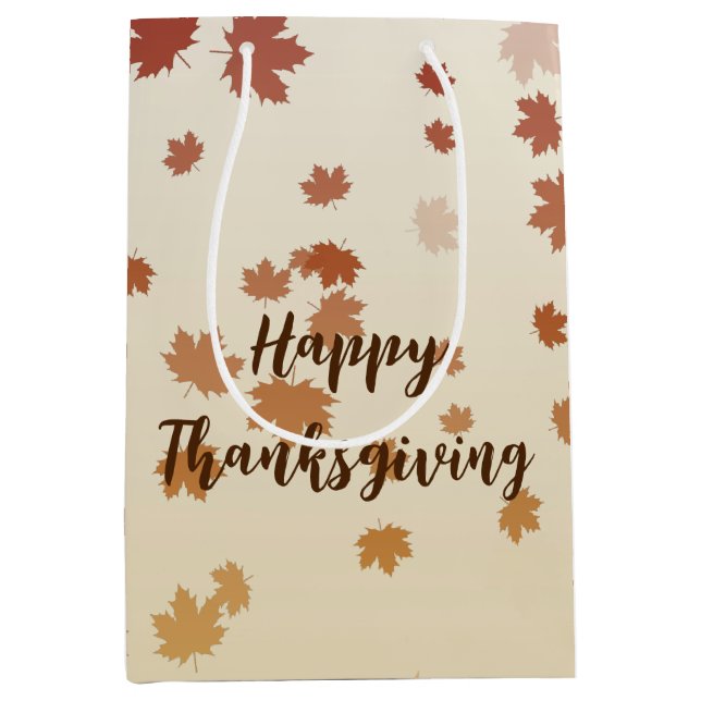 Thanksgiving Maple Leaves Medium Gift Bag (Front)