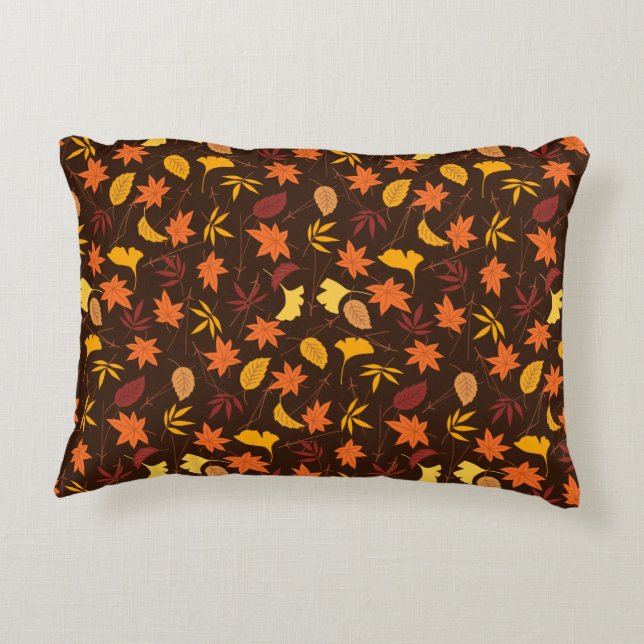 Thanksgiving Maple Leaves Pattern-25947 Accent Pillow (Back)
