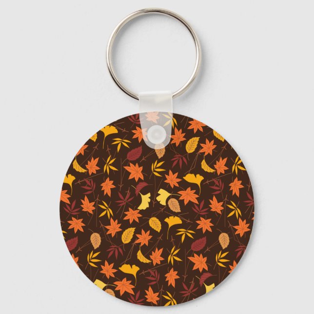 Thanksgiving Maple Leaves Pattern  Keychain (Front)