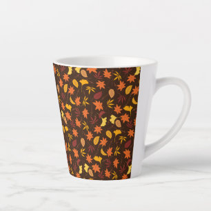 Thanksgiving Maple Leaves Pattern Latte Mug
