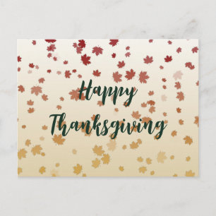 Thanksgiving Maple Leaves Postcard