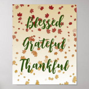 Thanksgiving Maple Leaves Poster