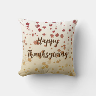 Thanksgiving Maple Leaves Throw Pillow