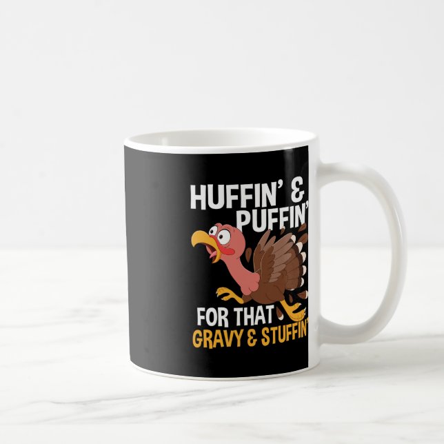 Thanksgiving Marathon Running Turkey Fall Autumn H Coffee Mug (Right)