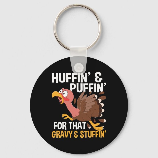 Thanksgiving Marathon Running Turkey Fall Autumn H Keychain (Front)