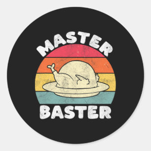 Thanksgiving Master Byster Funny Turkey Day Fall M Classic Round Sticker