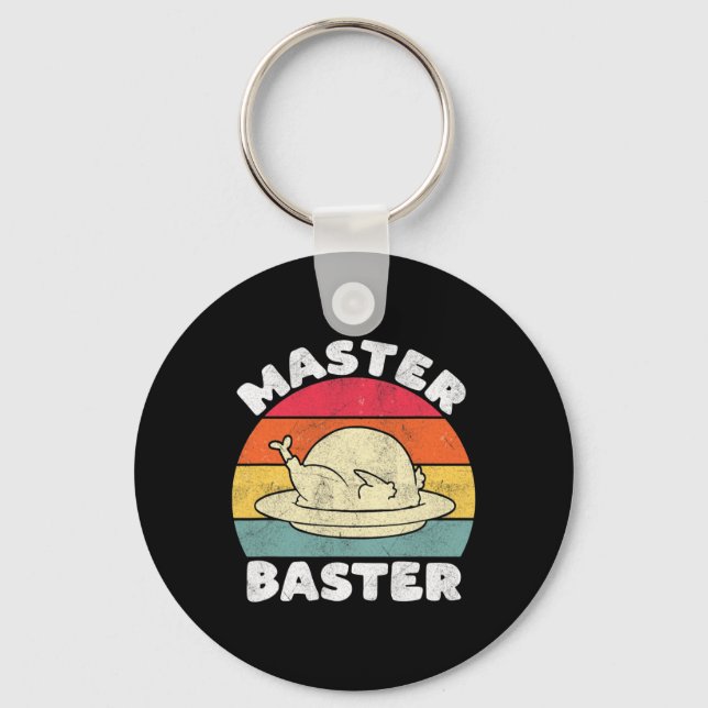 Thanksgiving Master Byster Funny Turkey Day Fall M Keychain (Front)