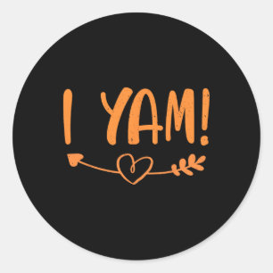 Thanksgiving Matching Couple She's My Sweet Potato Classic Round Sticker