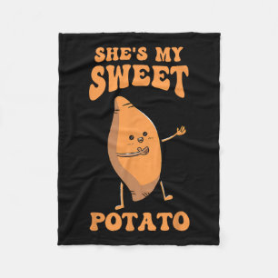 Thanksgiving Matching Couple She's My Sweet Potato Fleece Blanket