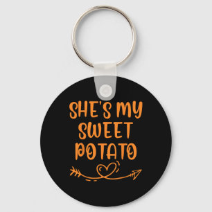 Thanksgiving Matching Couple She's My Sweet Potato Keychain