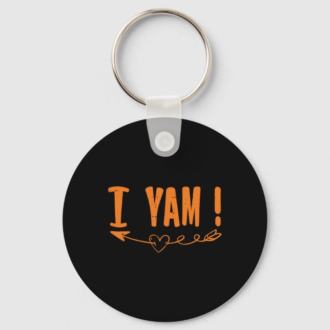 Thanksgiving Matching Couple She's My Sweet Potato Keychain (Front)