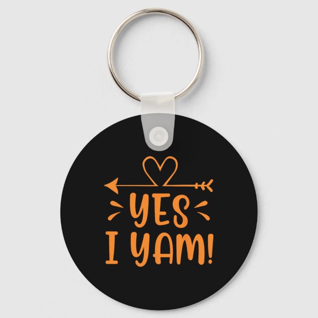Thanksgiving Matching Couple She's My Sweet Potato Keychain (Front)