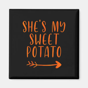 Thanksgiving Matching Couple Shes My Sweet Potato  Magnet