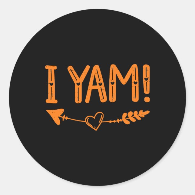Thanksgiving Matching Couples She's My Sweet Potat Classic Round Sticker (Front)