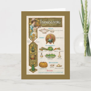 Thanksgiving Menu - Vintage Style - Quaint