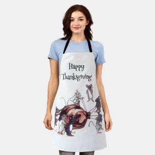 THANKSGIVING MICE STEAL TURKEY APRON