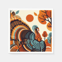 Thanksgiving Mid-Century Modern Napkin