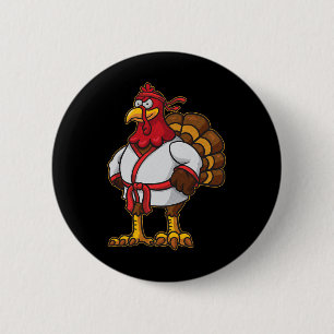 Thanksgiving Mma Kickboxing Judo Karate Gobble Pla 2 Inch Round Button