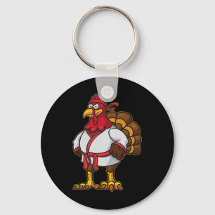 Thanksgiving Mma Kickboxing Judo Karate Gobble Pla Keychain