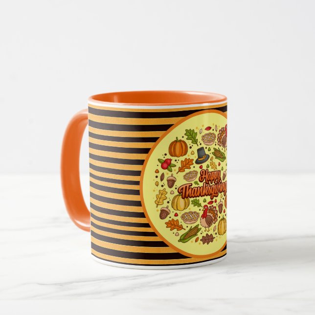 Thanksgiving Modern Beautiful Autumn Collection Mug (Front Left)