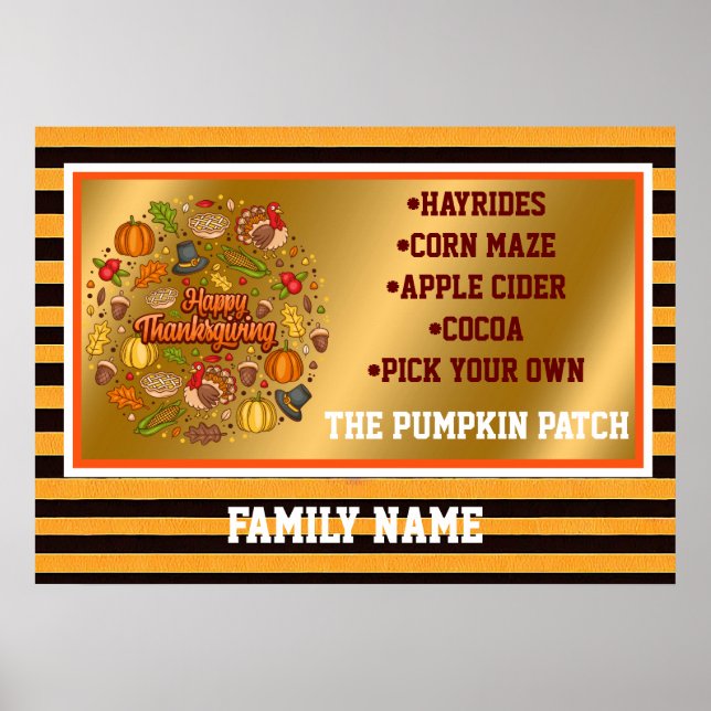 Thanksgiving Modern Beautiful Autumn Collection Poster (Front)