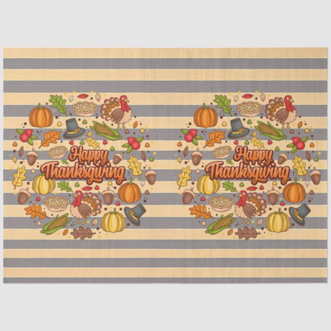 Thanksgiving Modern Beautiful Autumn Collection Tissue Paper (Front)