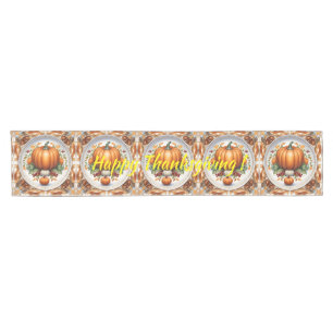 Thanksgiving Modern Pumpkin Autumn Collection Short Table Runner