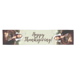 Thanksgiving Mona Lisa Pilgrim Short Table Runner