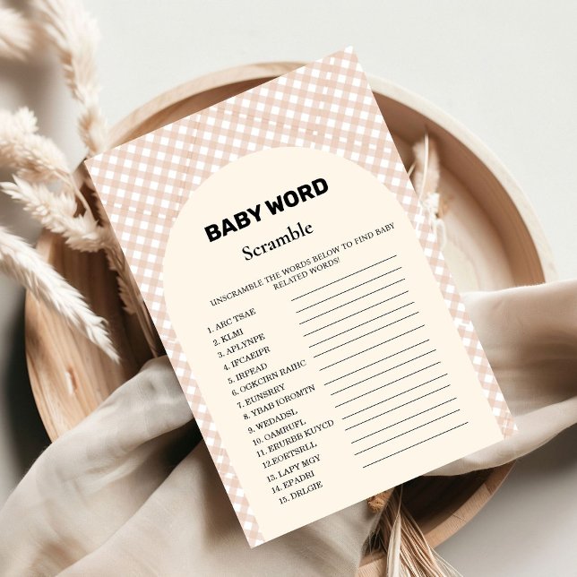 Thanksgiving mot scramble baby shower carte de jeu (Créateur téléchargé)
