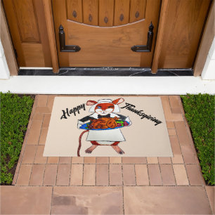 THANKSGIVING MOUSE PILGRIM   DOORMAT