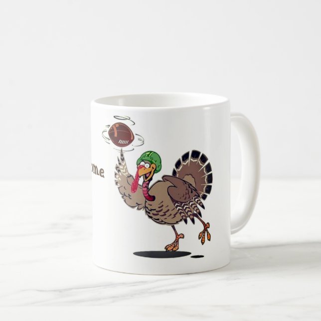 Thanksgiving Mug-Football Turkey Coffee Mug (Front Right)