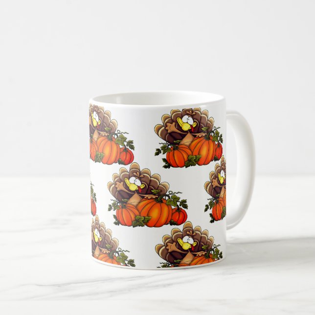 Thanksgiving Mug-Turkey Coffee Mug (Front Right)