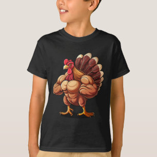 Thanksgiving Muscle Turkey Funny Leg Day Gym Body T-Shirt