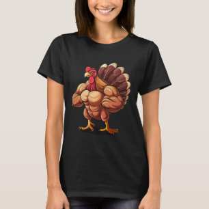 Thanksgiving Muscle Turkey Funny Leg Day Gym Body T-Shirt