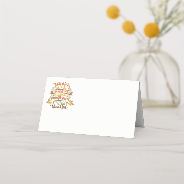 Thanksgiving Name Place Card (Front)