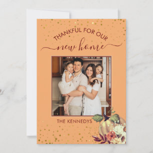 Thanksgiving New Home Photo Holiday Moving    Announcement