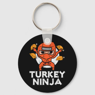 Thanksgiving Ninja Turkey Funny Fall Boys Kids Tod Keychain