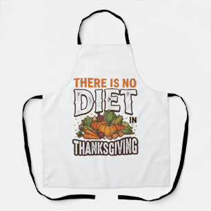 Thanksgiving No Diet Vintage Vegetable Holiday Des Apron