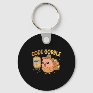 Thanksgiving Nurse Code Gobble Funny Rn Cna Medica Keychain