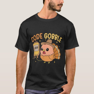 Thanksgiving Nurse Code Gobble Funny Rn Cna  T-Shirt