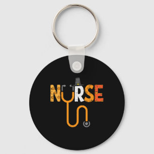 Thanksgiving Nurse Stethoscope Nursing Fall Scrub Keychain