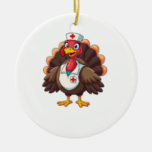 Thanksgiving Nursing Turkey Hospital Medicine Ceramic Ornament