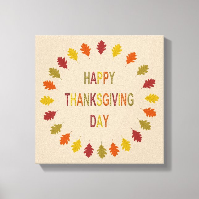 Thanksgiving Oak Leaves Canvas Print (Front)