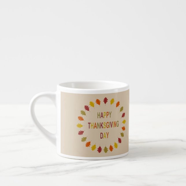 Thanksgiving Oak Leaves Espresso Cup (Left)