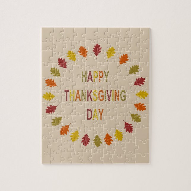Thanksgiving Oak Leaves Jigsaw Puzzle (Vertical)