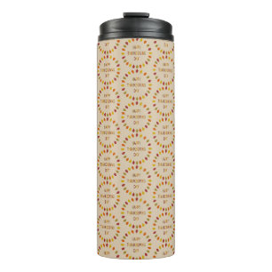 Thanksgiving Oak Leaves Patterned Thermal Tumbler