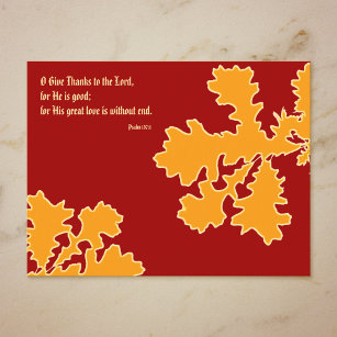 Thanksgiving Oak Leaves Post Card