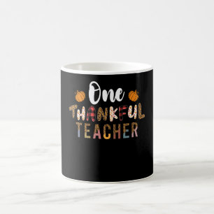 Thanksgiving One Thankful Teacher Leopard Fall Gro Coffee Mug