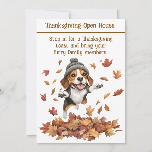 Thanksgiving Open House Invitation | Dog Friendly (Front)